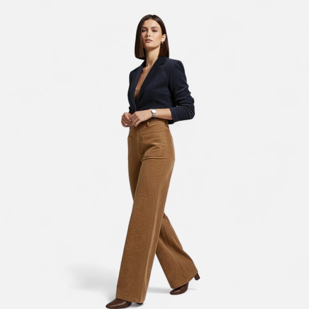 Rauvain | Pantalon Taille Haute Femme – Élégance Rétro Pleine Longueur