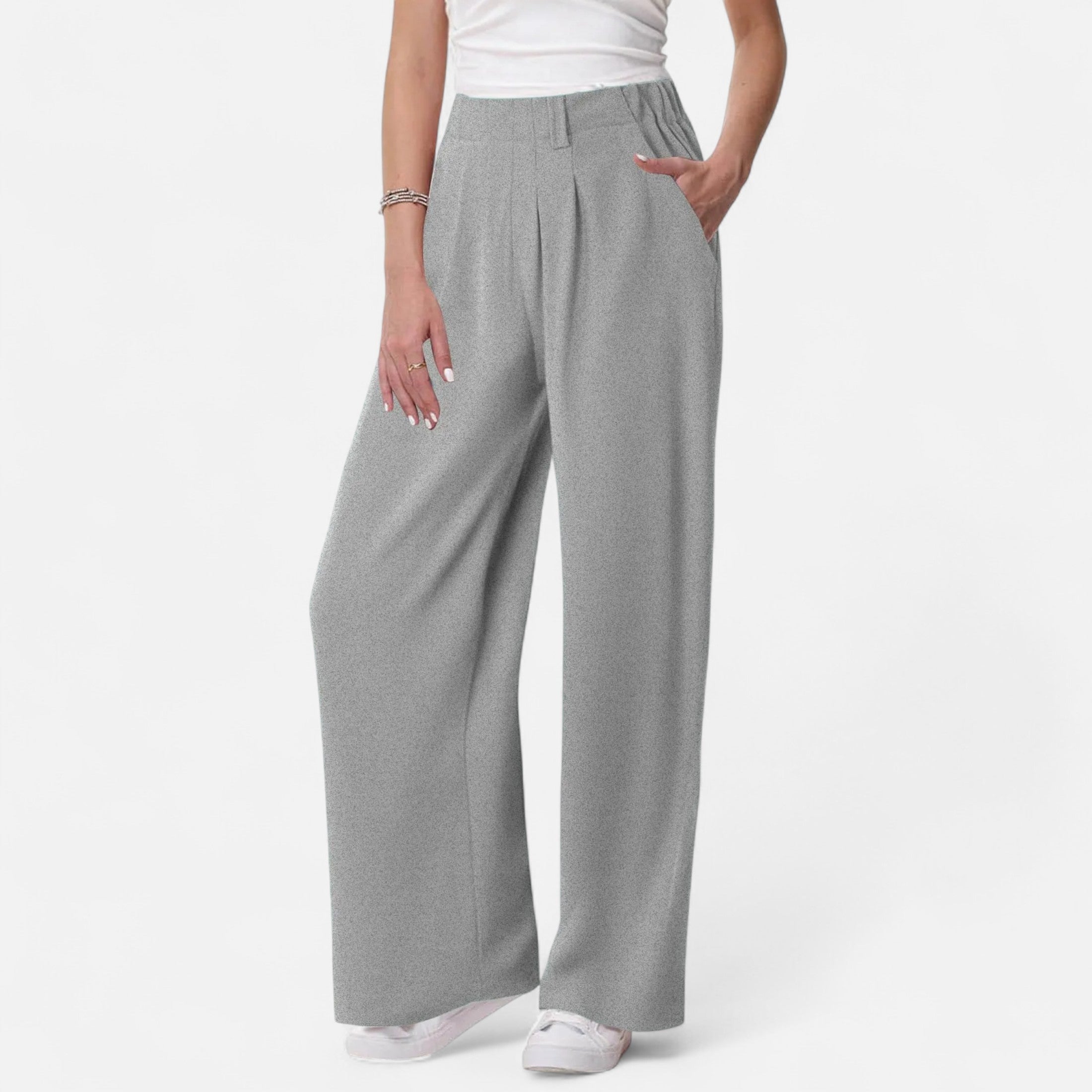 Rauvain | Pantalon Palazzo Femme Élégant À Texture Waffle