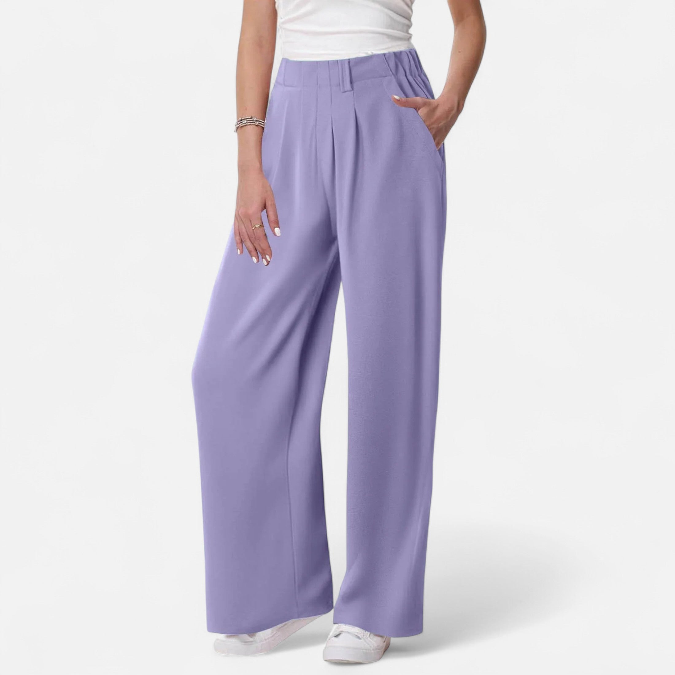 Rauvain | Pantalon Palazzo Femme Élégant À Texture Waffle